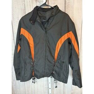 Vance Textiles Women’s Motorcycle Jacket Lined Black Orange 3XL